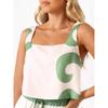 Women's Summer New Short Vest with Print and Elastic Waist Wide-Leg Pants Two-Piece Casual Set