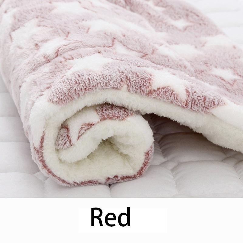 For Pet Sleeping Mat Dog Bed Cat Bed Soft Hair Thickened Blanket Pad Fleece Home Washable Warm Bear Pattern Blanket Pet Supplies