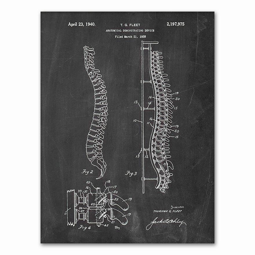 Anatomy skeleton Patent Vintage Poster Wall Art Print Canvas Painting Nordic Posters And Prints Wall Pictures For Living Room