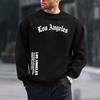 Herren Casual Rundhals-Sweatshirt Langarm Buchstabendruck Hoodie-Frei Übergroß Streetwear Oberteil Herbst