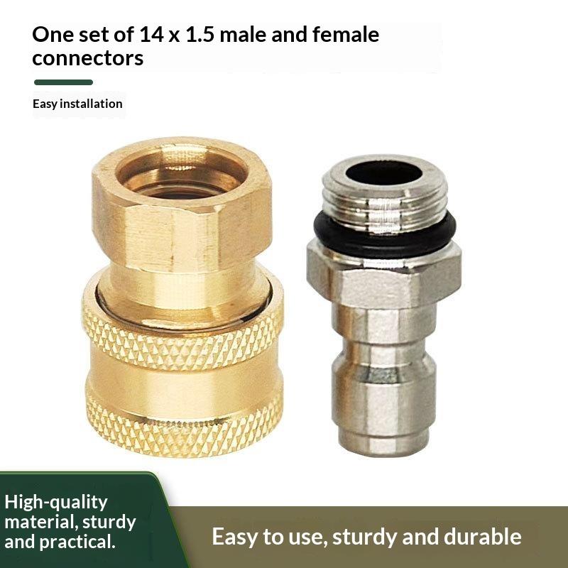 1/4" Quick Connect M14 Adapter For Pressure Washer - Universal Connect For Hose Car Wash Accessory
