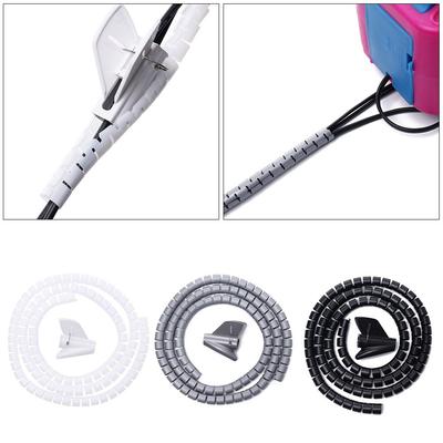 Practical 1.5m Length Wrap Clip Cord Protector Flexible Spiral Tube Cable Holder Wire Organizer