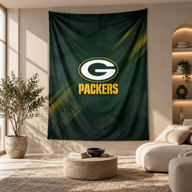 Arazzo Decorativo, Arte da Parete Stampata Green Bay Packers, Appeso a Parete Leggero per Sfondo della Camera da Letto