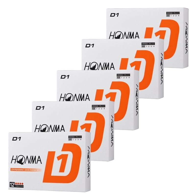 

[5 dozen set] Honma Golf D1 ball golf ball 2024 model BT2401 orange (60 balls) Official ball *Comes with original shop card (5)