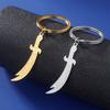 Dawapara Arabic Calligraphy Islam Muslim Keychain Imam Ali Zulfiqar Sword Knife Protection Amulet Stainless Steel Keyring