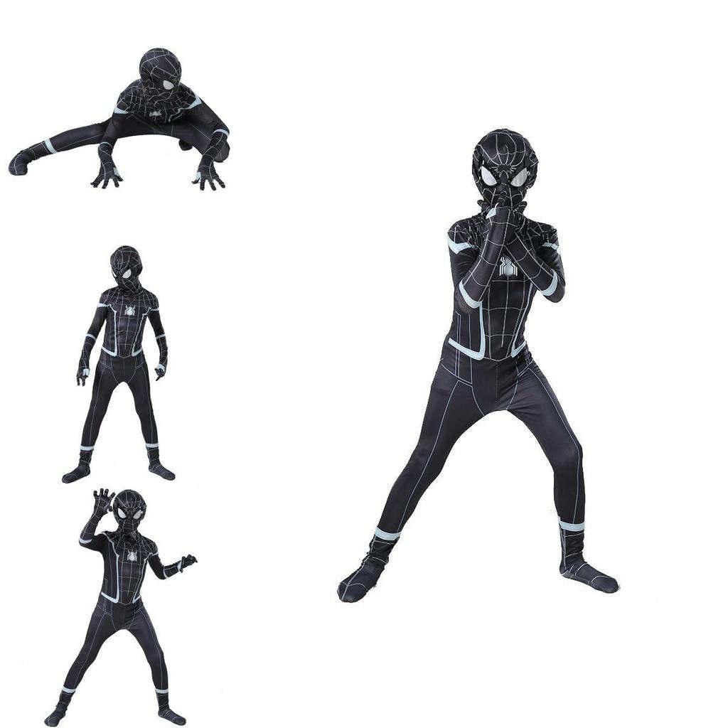 Atemberaubendes Schwarzes Spider-man Homecoming Cosplay-Kostüm mit atmungsaktivem Material für Kinder und Erwachsene
