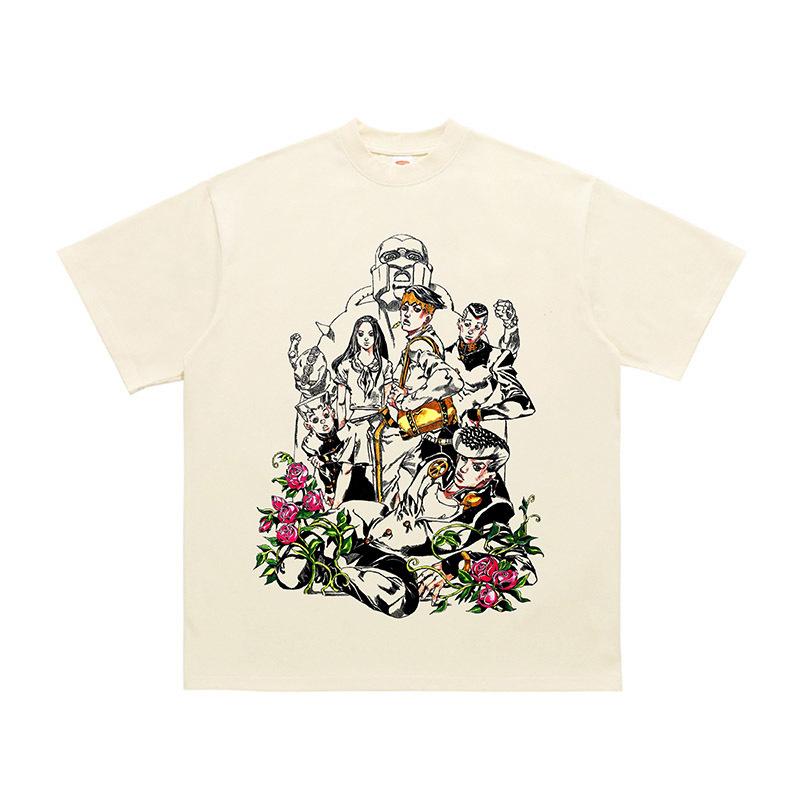 

Японское ретро аниме Jojo s Fantasy Adventure Oriental Masusuke футболка с коротким рукавом лето новая мужская и женская уличная одежда 3XL