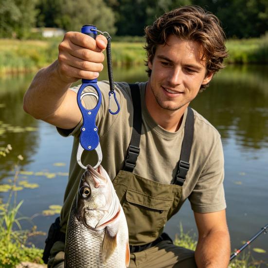 Aluminum Alloy Fish Gripper with Weight Scale Fish Mouth Lip Grabber Fish Control Clamp Pliers Catcher Tong Fishing Accessories