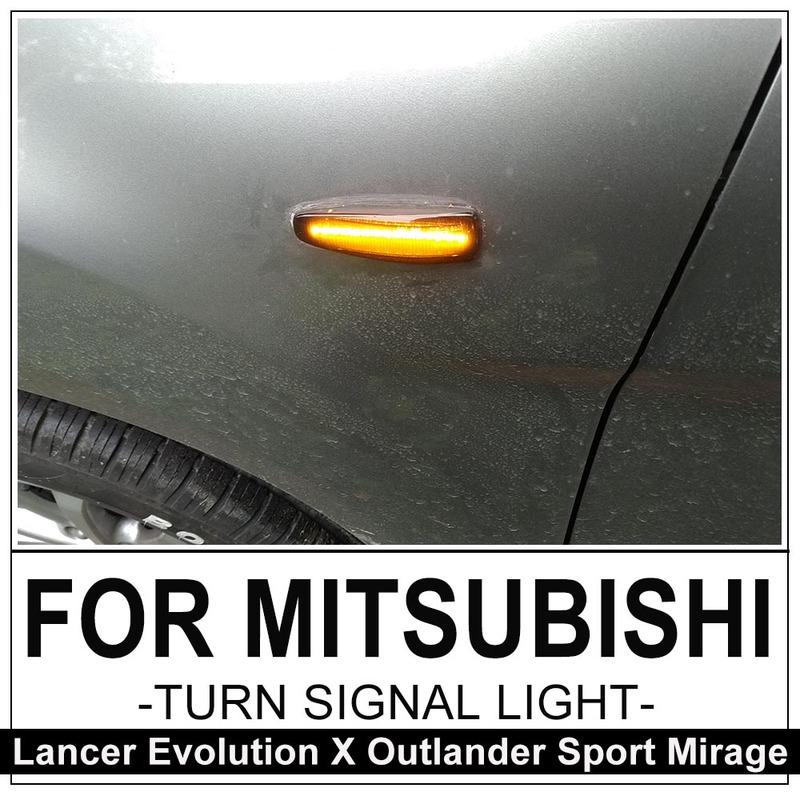 2PCS Car Dynamic Side Marker Light For Mitsubishi Mirage Lancer Evolution Evo X Outlander Sport RVR ASX Lights Turn Signal Light