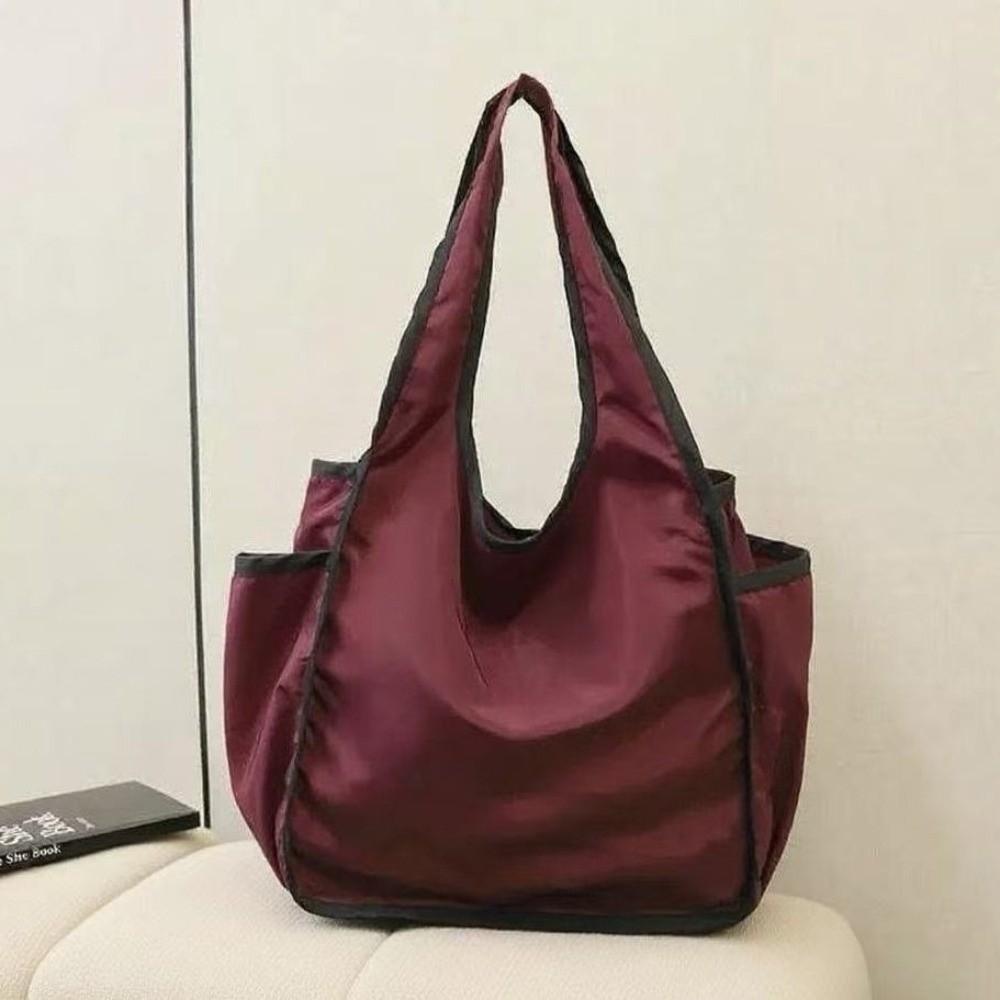 Large Capacity Tote Bag Foldable Eco-Friendly Bag Retro Shopping Bag Portable Use