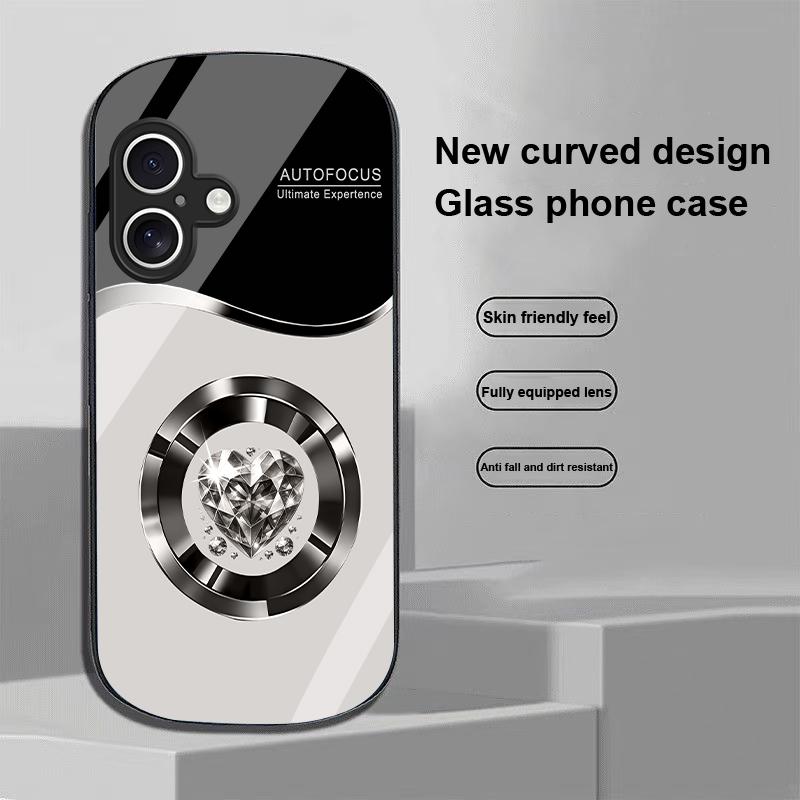 Okrągły Diament na Apple IPhone 16 11 13 15 14 Pro Max 12 Mini 7 8 Plus XR X XS Etui na telefon ze szkła hartowanego o eliptycznym kształcie