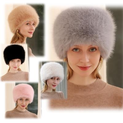 New Fox Fur Grass Autumn/Winter Warm Pot Hat Ear Protection Sweet Fashion Hat Trendy Women's Outdoor Hat