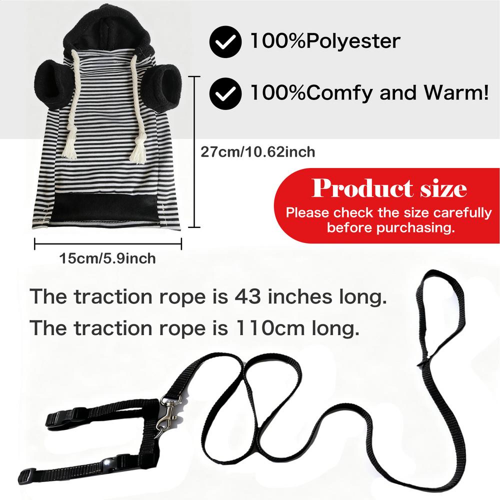 Ferret Hoodie Warm Soft Hamster Outfits With Harness Small Animal Ferret Sweater For Bunny Squirrels Chinchilla Chihuahua Pet