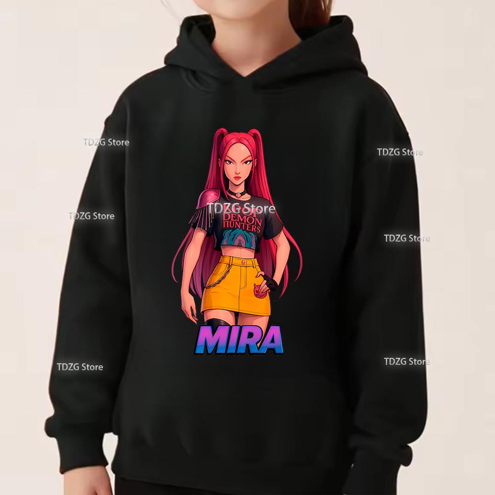 Autumn Single Girl Group KPop Demon Hunter Print Fashionable and Simple Sports Boy Girl Pullover Hoodie Children Clothing