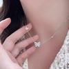 Butterfly Necklace Women's Light Luxury Premium Flash Diamond Clavicle Chain Autumn and Winter Versatile Necklace Jewelry