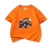 Kids Cotton T Shirt Vintage Watercolor Offroad Truck Print Crew Neck Short Sleeve Tee Casual Breathable Boys Girls Summer Tops