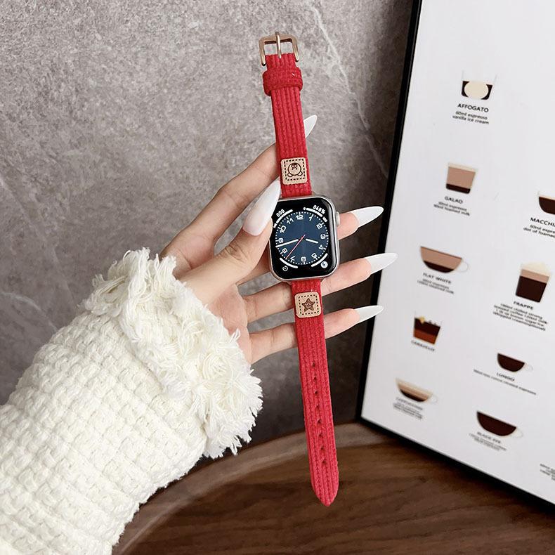 For Apple Watch Applewatchs10 Strap Bear Star Corduroy Iwatch98765Se Fine