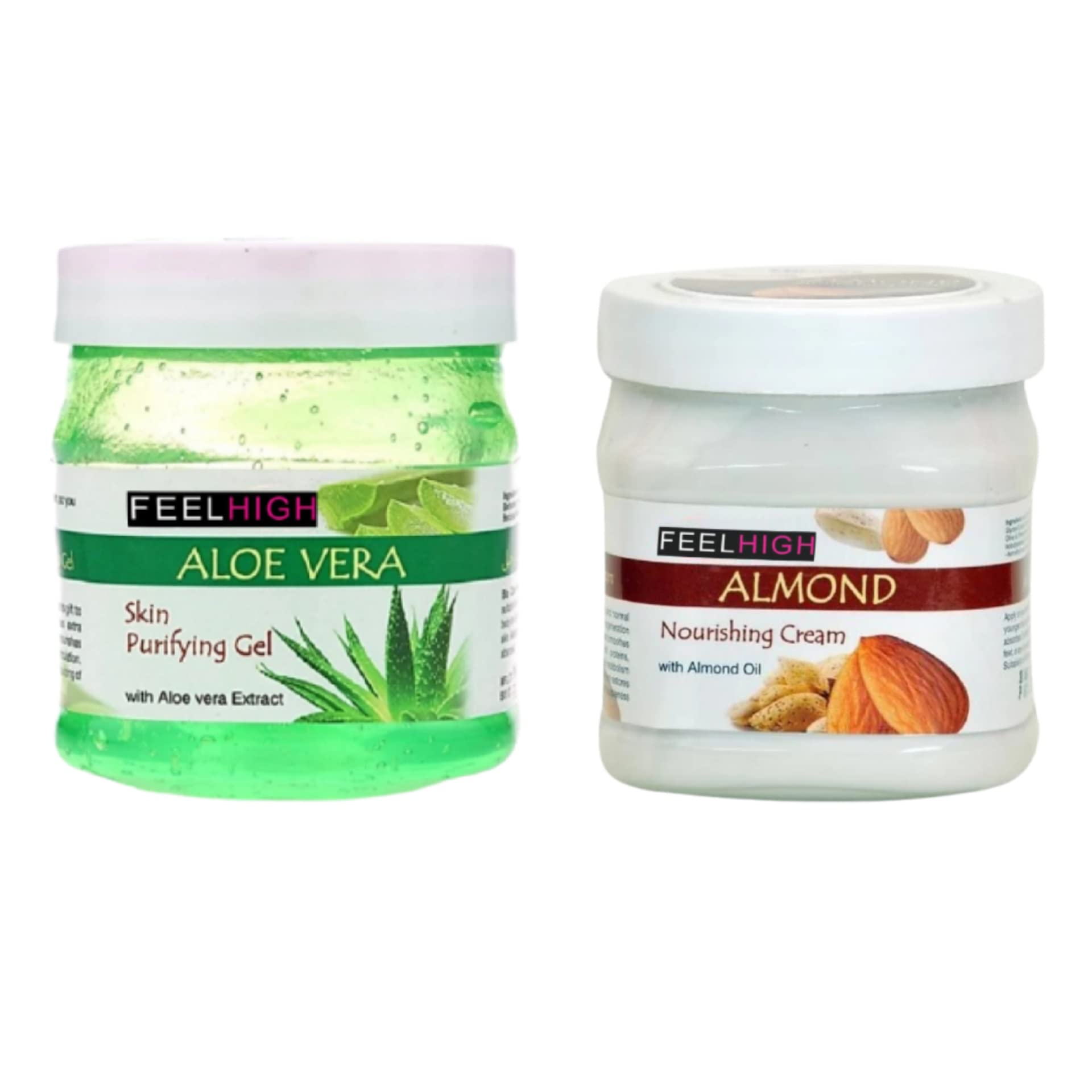 Feelhigh Aloe Vera Gel 500gm And Moisuturizing Cream 500ml -Skin Care product -Facial Product (AloeveraGelAndalmondcream)
