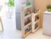 Ultra-Narrow 10CM Storage Rack with Wheels for Kitchen, Bathroom, Refrigerator Gap, and Living Room. Floor-Standing Cart.