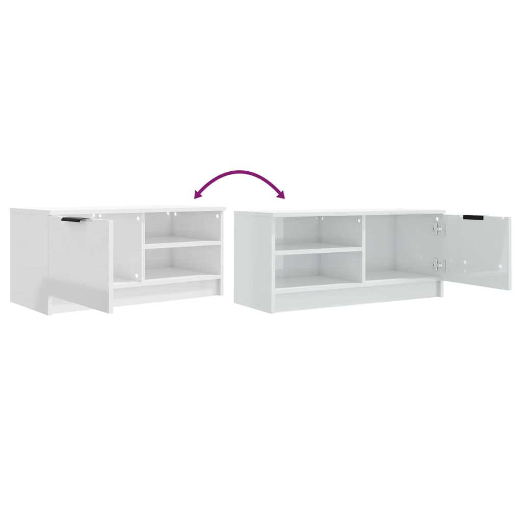 TV Cabinets (2 pcs) High Gloss White 80 x 35 x 36.5 cm Engineered Wood