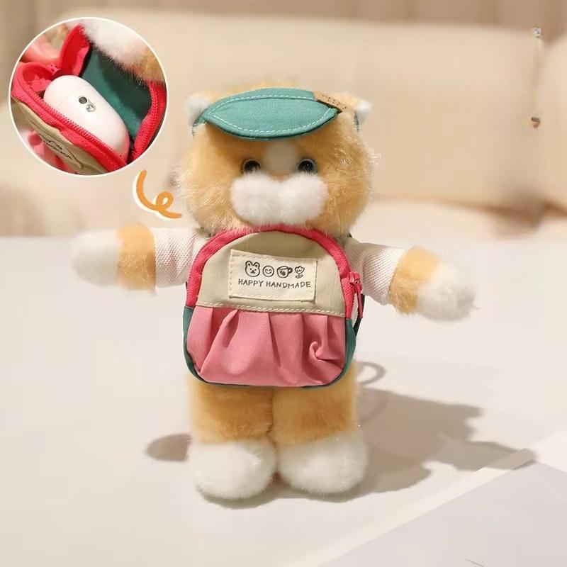 18cm Plush Cat Soft Plush Doll Pocket Design for Cat Lovers Kawaii Birthday Holiday Gift Soft Toy