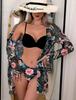 Swimsuit three-piece outerwear women's bikini split women's bikini sexy lace trend