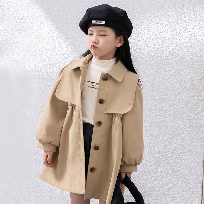 Mädchen Windbreaker Jacke im britischen Stil mit langen Ärmeln