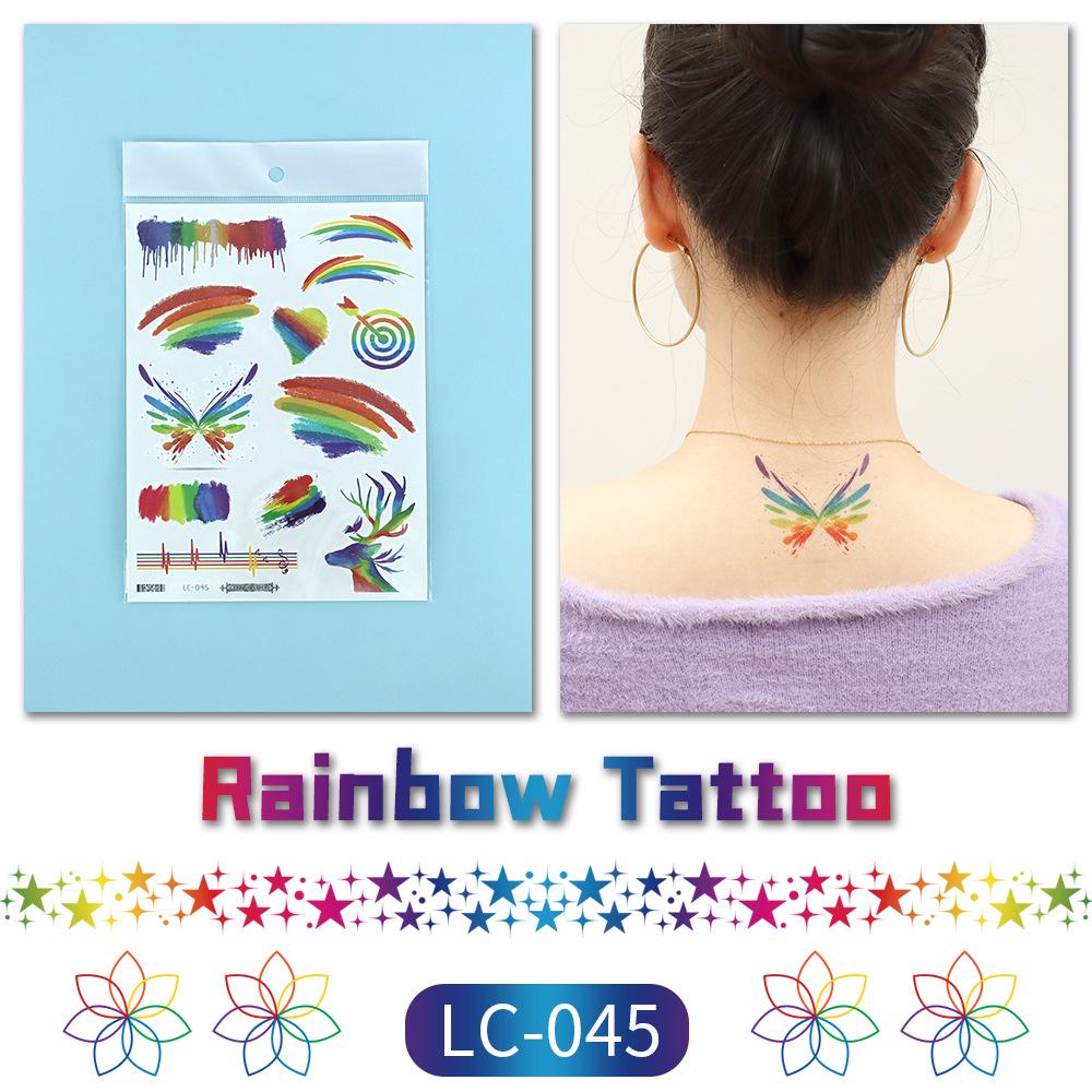 Proud Day Waterproof Rainbow Sports & Camouflage Tattoo Stickers for Arm and Face