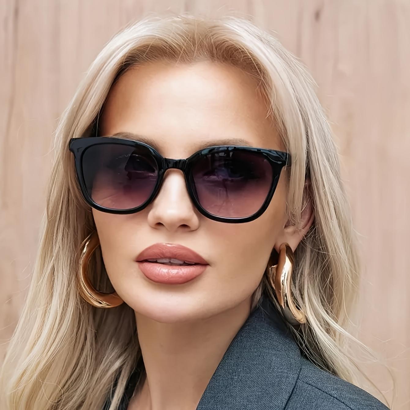 

Стильные черные квадратные модные очки для женщин, прямоугольная оправа с декоративными линзами, легкие и прочные