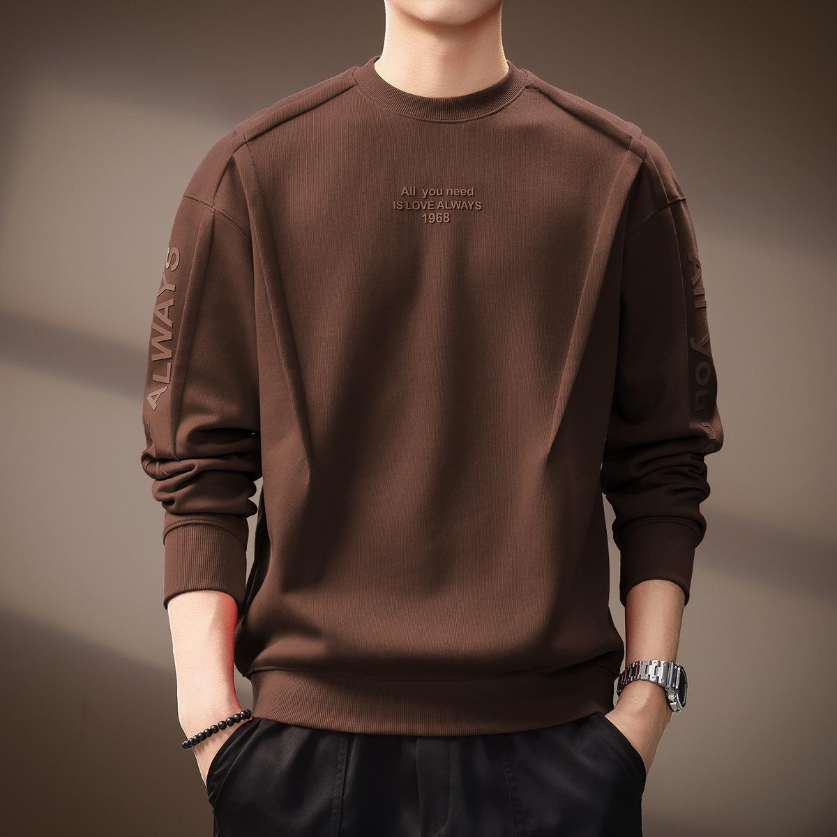 

Men s Retro Patchwork Letter Print Round Neck Hoodie – Long Sleeve, Casual, Loose Fit, Ideal for Autumn/Winter 4XL (210-230 lbs)