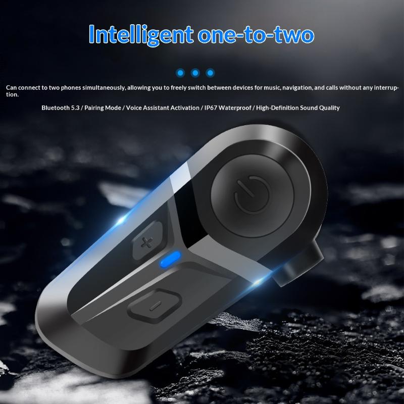 Auricolare Bluetooth 5.3 per Casco Kit Vivavoce Senza Fili per Telefono Auricolare Impermeabile per Moto Lettore Musicale Altoparlante