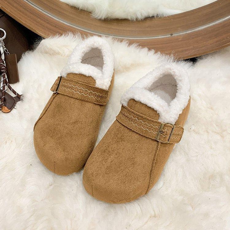 Birkenstocks Winter Velvet New Thick-soled Warm Loafers Cotton Shoes Velvet Thickened Snow Fluff Shoes