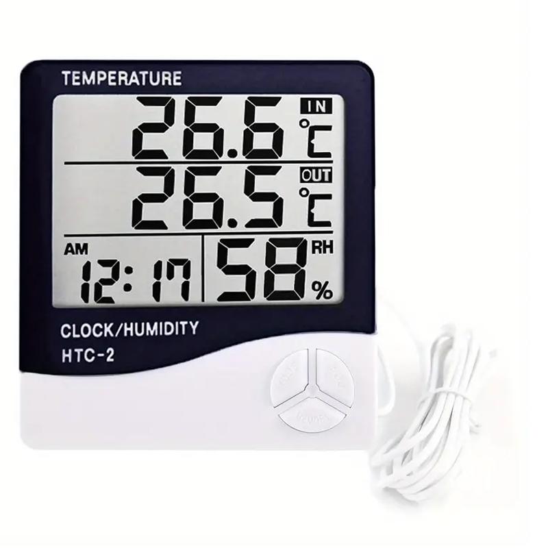 1pc HTC-1 HTC-2 Smart Electric Digital Hygrometer Thermometer - Weather Station Clocks Outdoor - LCD Electronic Humidity Meter