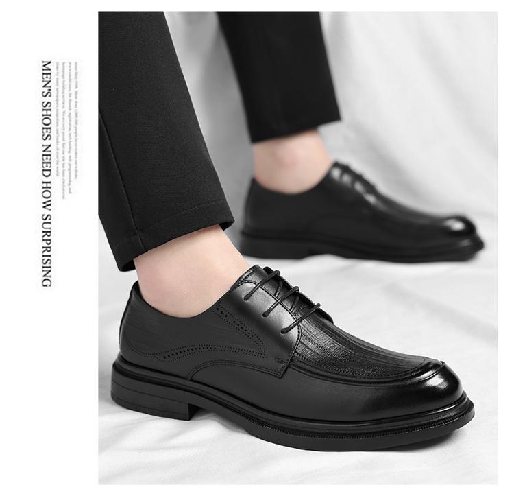 Summer Autumn New Designer Leather Shoes for Men Solid Color Fashion Casual Dress Shoes Male Lace Platform Loafers Man