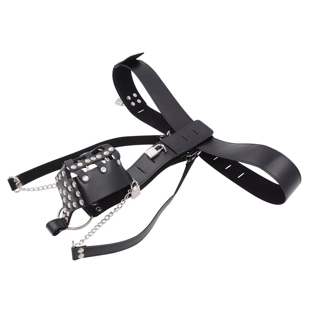 Chastity Locks for Men Wearing Underwear Male Slave Lower Body Training Gay Sex Toys BDSM PU Leather Harness