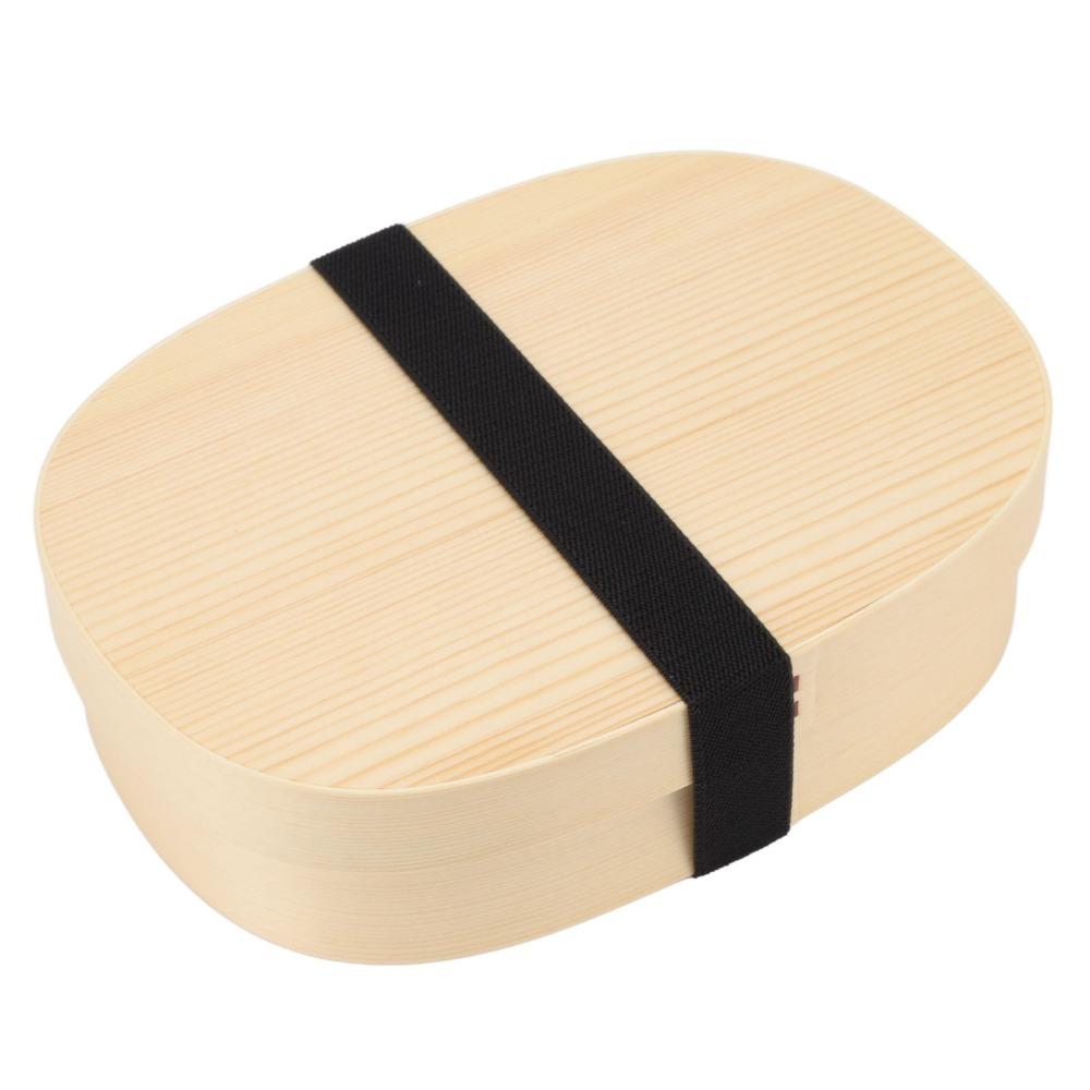 Single Layer Lunch Box Wooden Lunch Container Practical Picnic Box  For Picnics