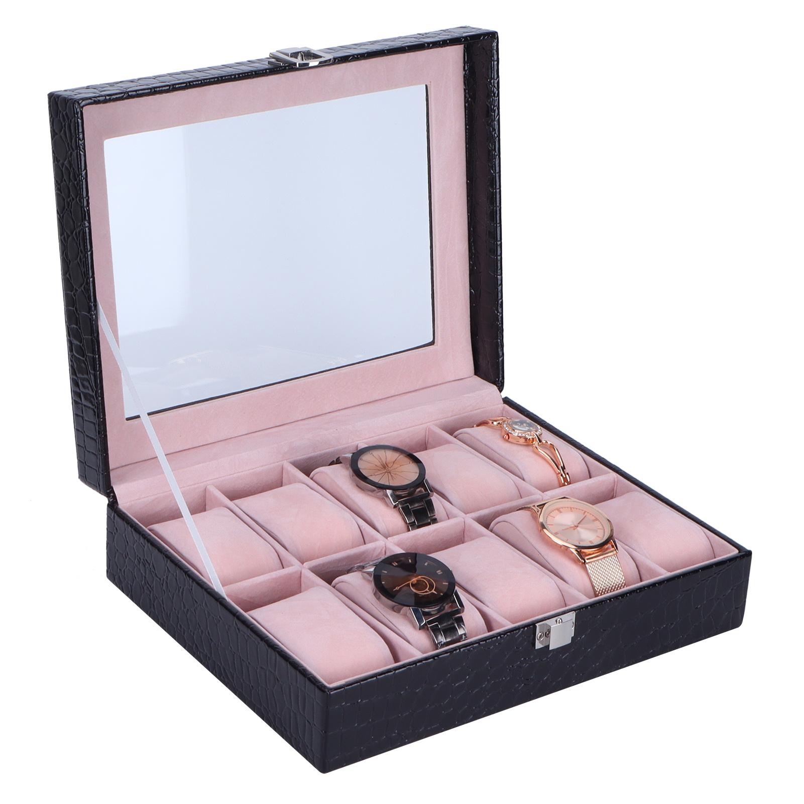 

Crocodilian Pattern Watch Display Box Jewelry Storage Box Container Case Organizer
