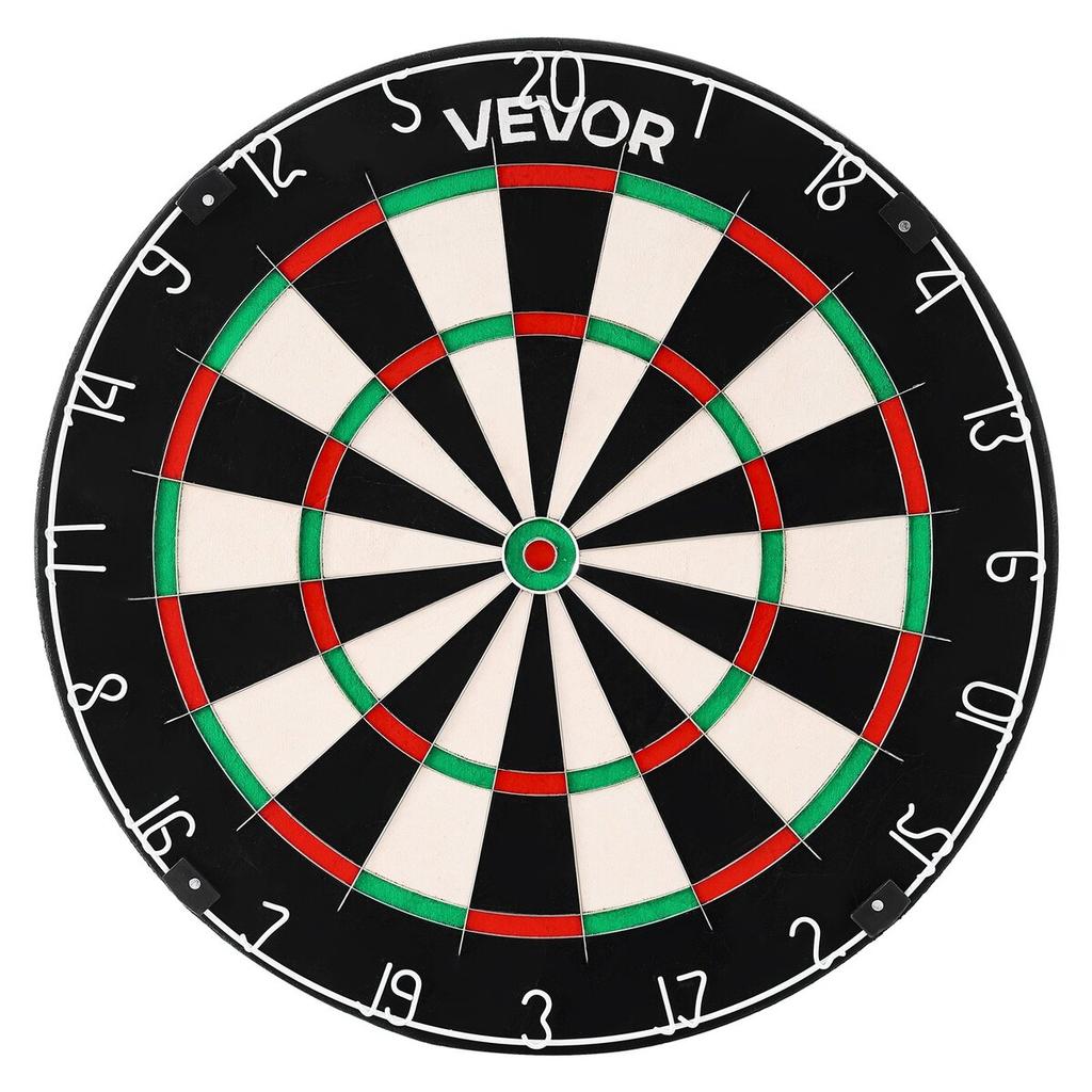 Dart Board, High-Grade Self-Healing Sisal Fiber Dartboard with Staple-Free Bullseye, Blade Wire & Rotating Number Ring, 450mm Professional Dartboard