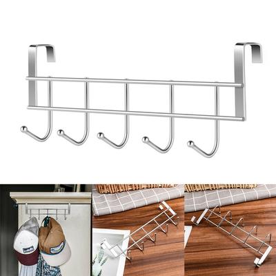 Colgador de gancho para colgar sobre la puerta, organizador para abrigo, toalla, bolsa, bata, 5 ganchos duraderos, 1 Uds.