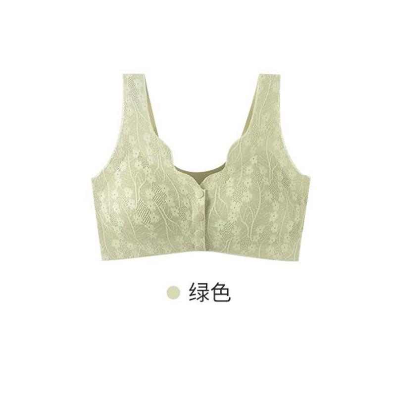 J summer thin middle-aged women's underwear seamless front buckle vest type comfortable gathering adjustment bra