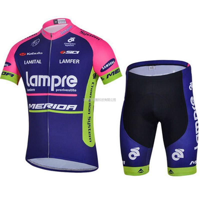 Set Maglia da Ciclismo Uomo Asciugatura Rapida Rosa Blu Onda Abbigliamento per Bici S-5XL