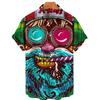 Summer Skull 3d Havajská košile pro muže Nadměrná Neformální Pánské Košile Streetwear Plážové Pánské topy Halenka s krátkým rukávem Trendy trička