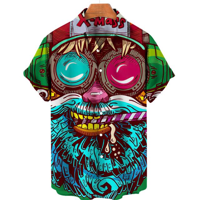 Summer Skull 3d Hawaiian Shirt for Man Oversized Casual Men's Shirts Streetwear Beach Male Tops Short Sleeve Blouse Trendy Tees