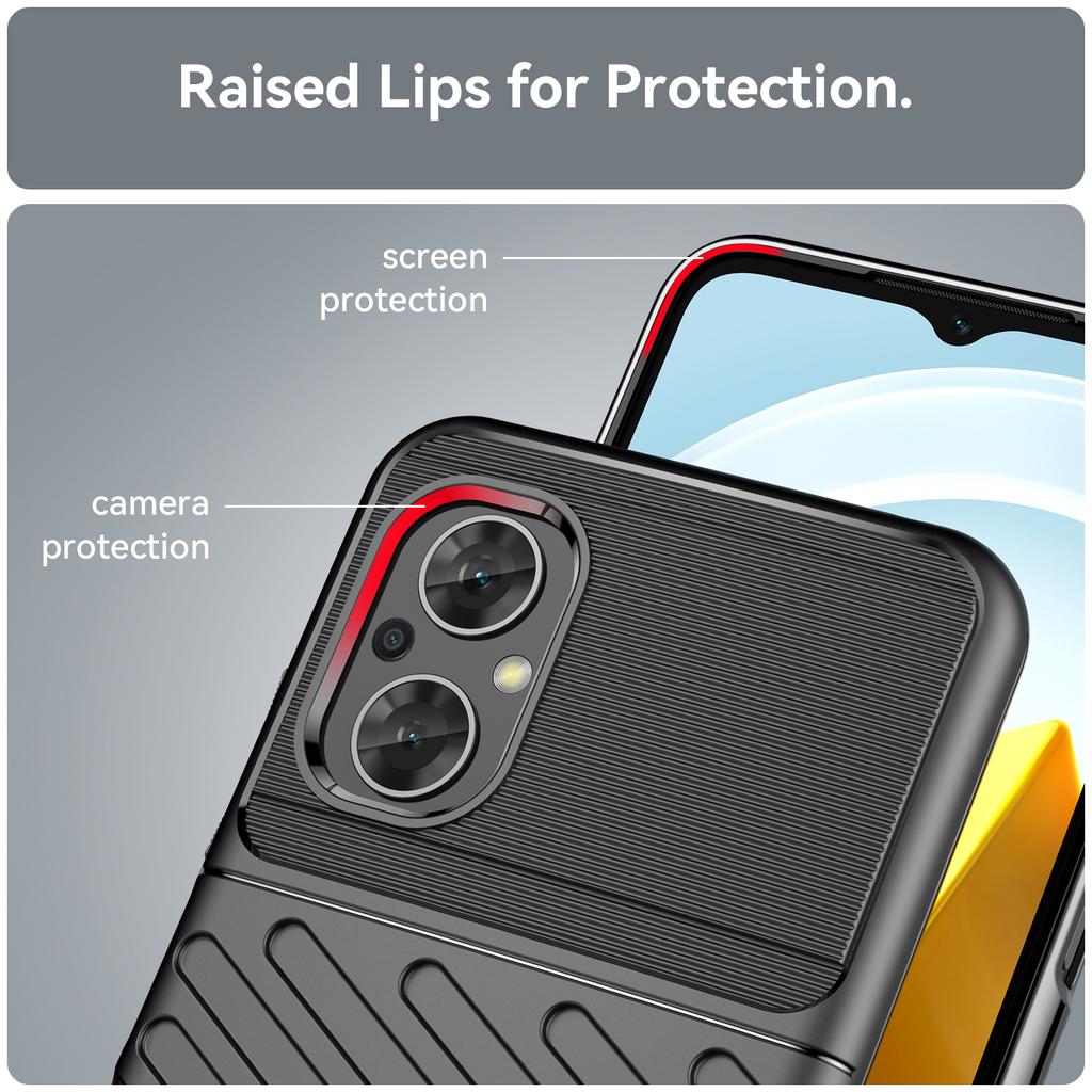 For Xiaomi Poco M5 4G Thunder Series Thickened TPU Drop-proof Phone Case Twill Texture Anti-slip Protective Cover