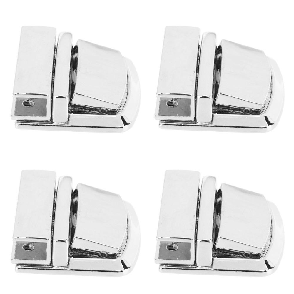 4pcs Silver Purse Lock Catch Press Lock Thumb Buckle Purse Thumb Lock Metal Fasteners Wallet Metal Clasp Leather Handbags