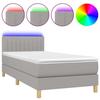 VidaXL Sommier à Lattes de Lit avec Matelas et LED, Lit Rembourré, Lit Simple, Lit Adulte de Chambre à Coucher Intérieur, 3133829