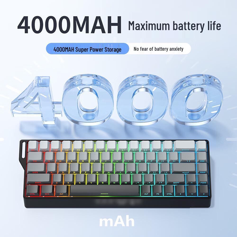 K68 Three-Mode Wired RGB Mechanical Gaming Keyboard, 68 Keys