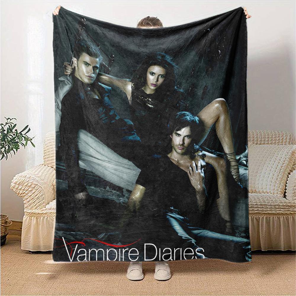 1pc The Vampire Diaries4 Blanket, Gift, for Men and Women, Soft Blanket, Good for Sofa Bed Couch Travel, Lightweight Flannel Blanket