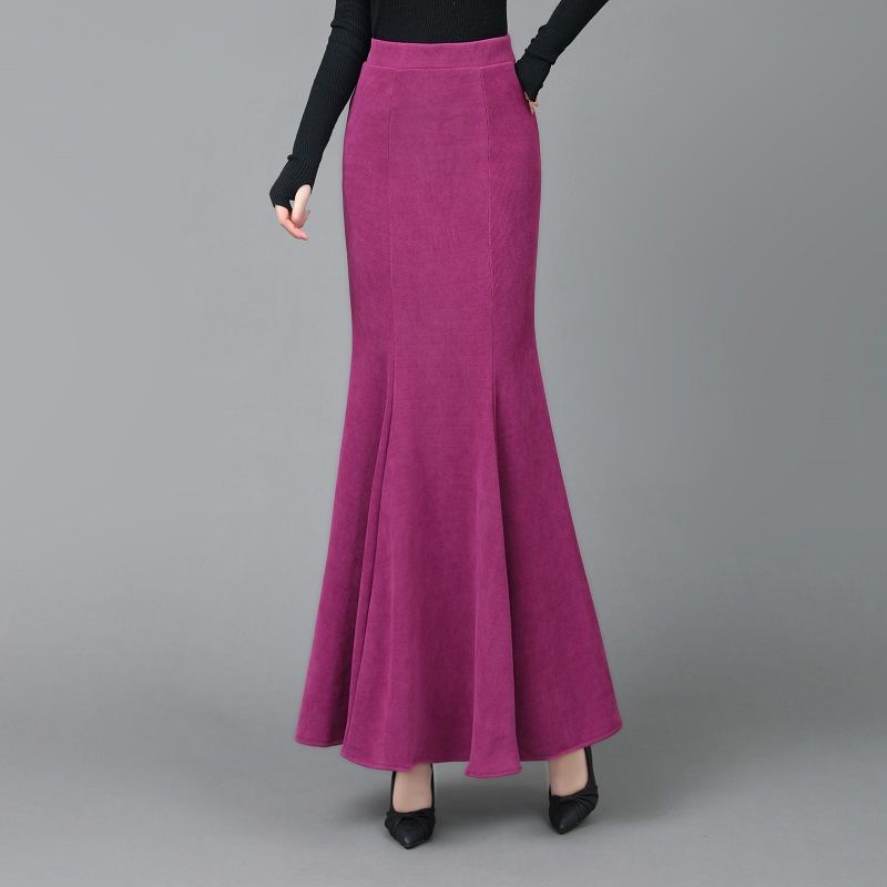 

Элегантная и стройнящая юбка-шторм на осень и зиму, высококачественная юбка-рыбий хвост с длинной юбкой Snow Neil XXXL