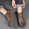 2025 New Leather Shoes Men's Big Head Casual Shoes Non-slip Soft Sole Leather Fashion Men's Shoes